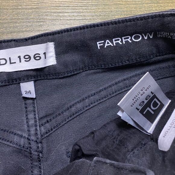 NWT DL1961 Farrow High Rise Skinny Black Magma Stretch Jean 24 - Picture 6 of 9